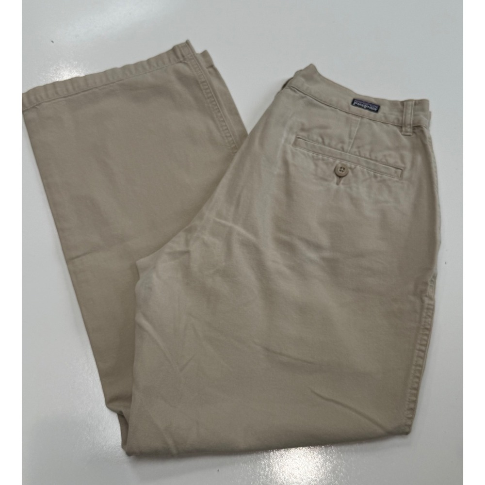 Patagonia Organic Cotton Canvas Pants Khaki Tan Straight Leg Mens 31x27.5